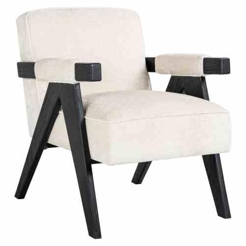 Lounge chair Cooper white chenille