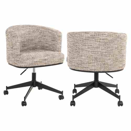 Dining chair Rochenne trendy nature swivel on wheels