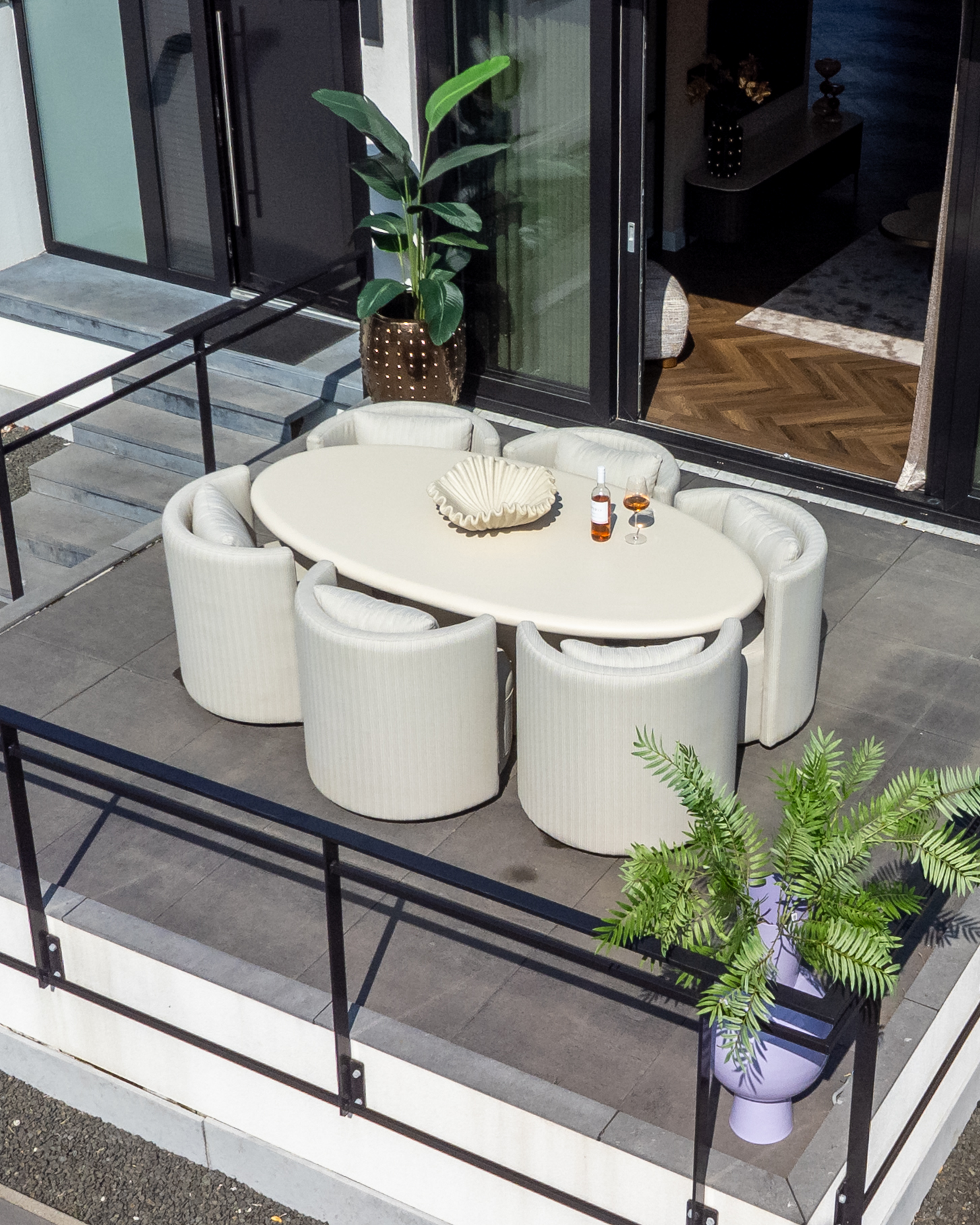 Outdoor dining chair Marlin beige swivel - Bilde 16