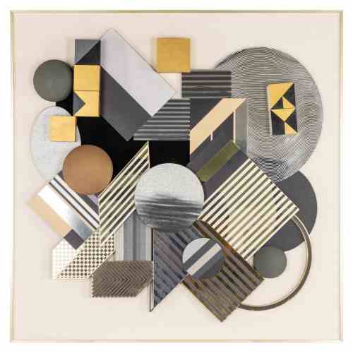 Wall art 3D Block black/gold