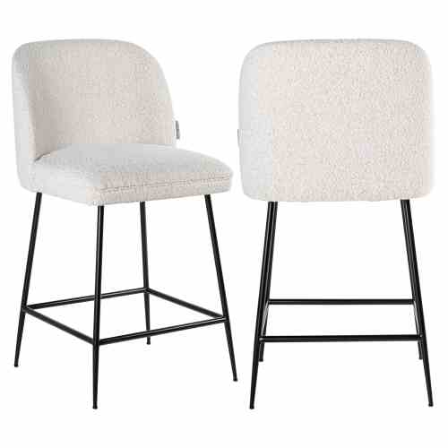 Counter stool Pullitzer white bouclé