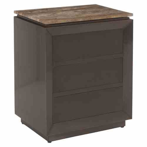 Nightstand Russo ash brown 3-drawers
