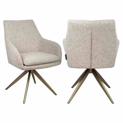 Dining chair Lisonne cayenne brown swivel fire retardant