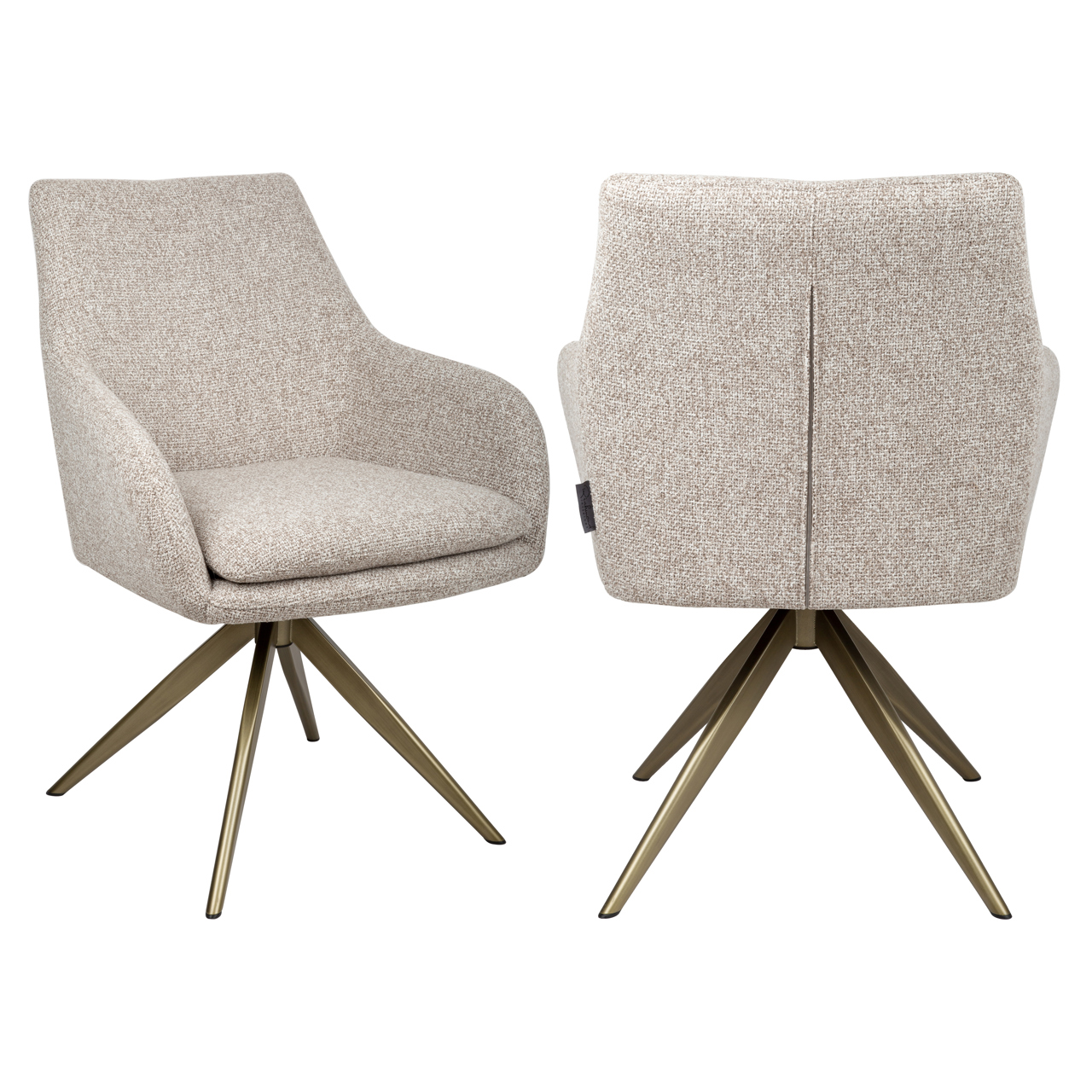 Dining chair Lisonne cayenne brown swivel fire retardant