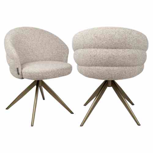 Dining chair Zendaya cayenne brown swivel fire retardant