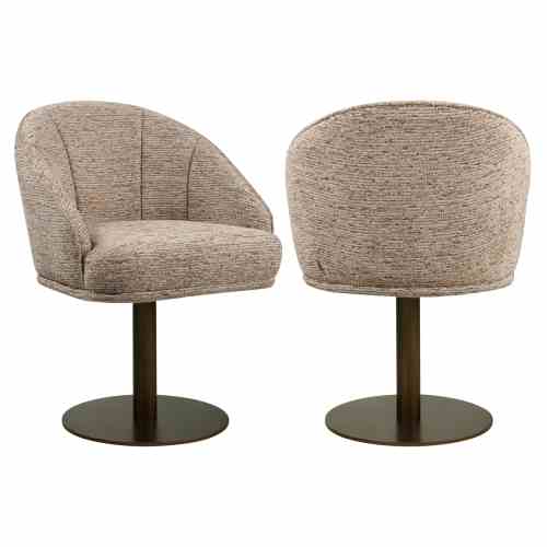 Dining chair Beverly mocca linear swivel