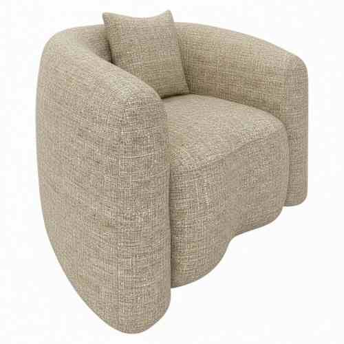 Lounge chair Luxandra sand tweed fire retardant