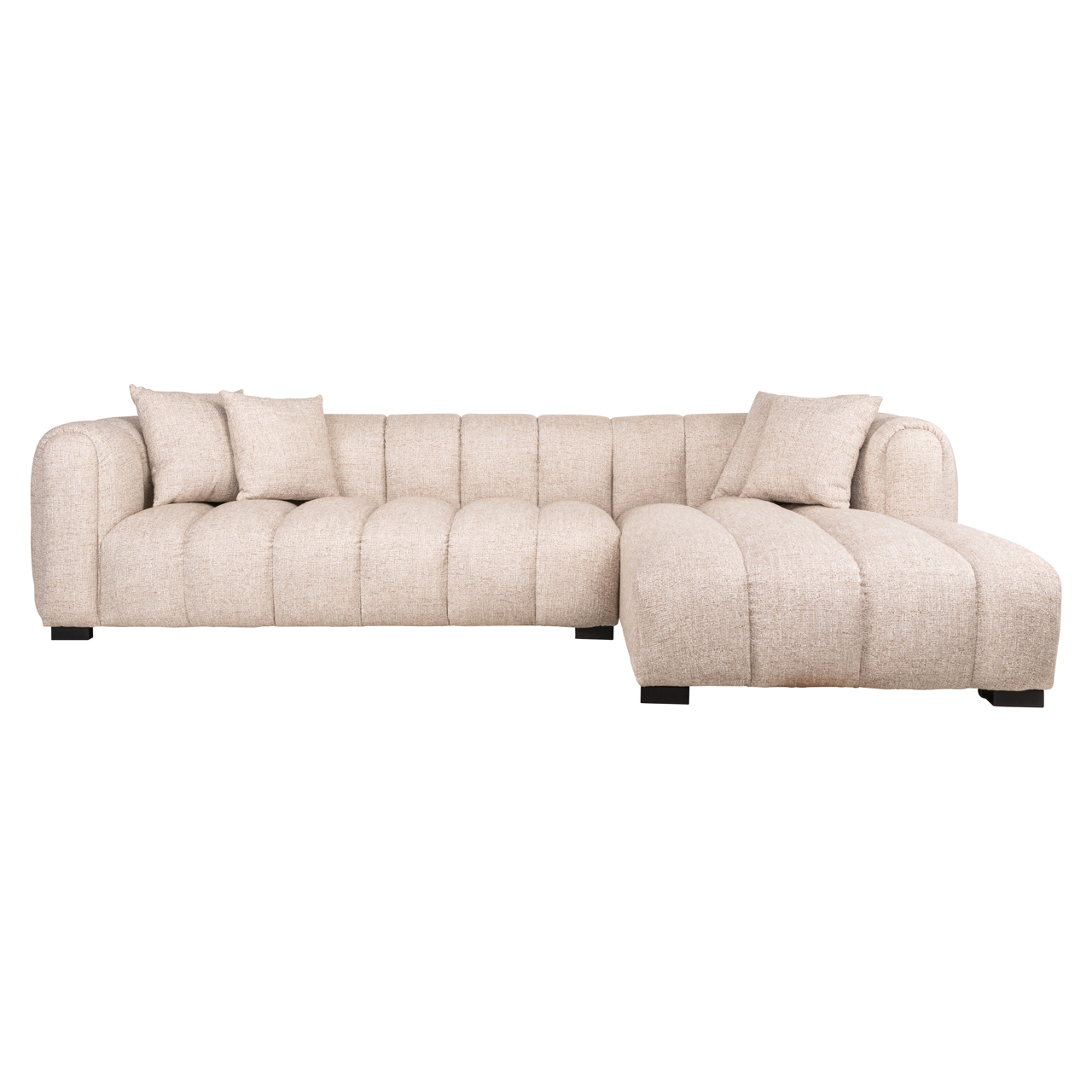 Sofa Novaro cream tweed lounge right fire retardant - Bilde 2