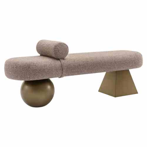 Bench Alexander Jones brown tweed fire retardant (Geneva)