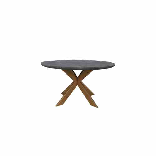 Dining table Blackbone Brass black rustic 140Ø