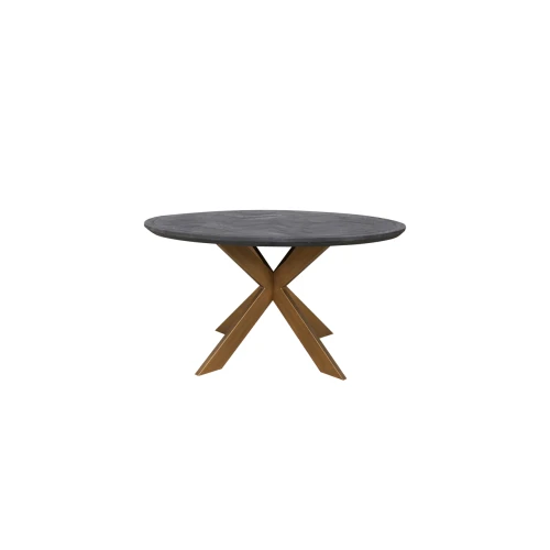 Dining table Blackbone Brass black rustic 140Ø