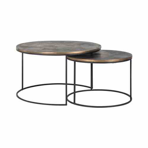 Coffee table Tulum brushed gold (Set of 2)