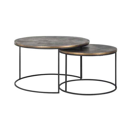 Coffee table Tulum brushed gold (Set of 2)