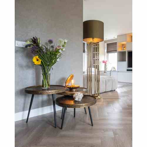 Coffee table Luton black/gold (Set of 3)