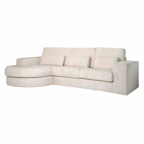Sofa Felix white chenille 2,5-seater + lounge round left