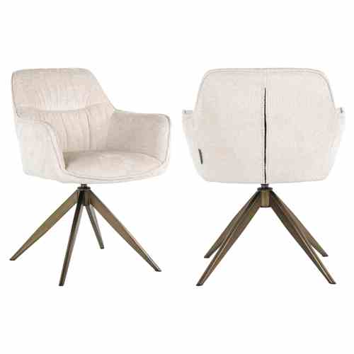 Dining chair Aline white chenille swivel fire retardant