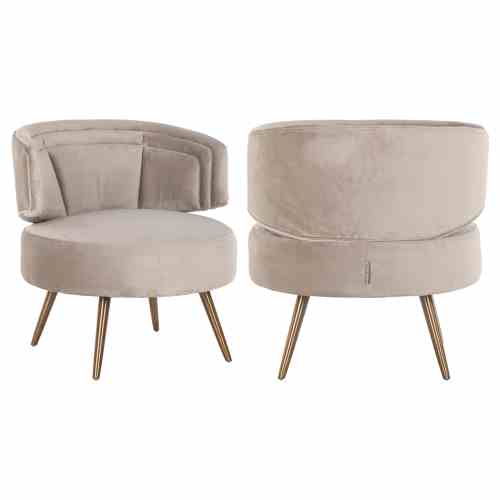 Lounge chair Hazel khaki velvet fire retardant