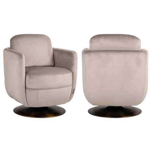 Lounge chair Turner khaki velvet swivel fire retardant