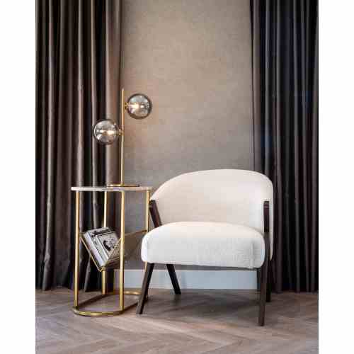 Lounge chair Mia white bouclé